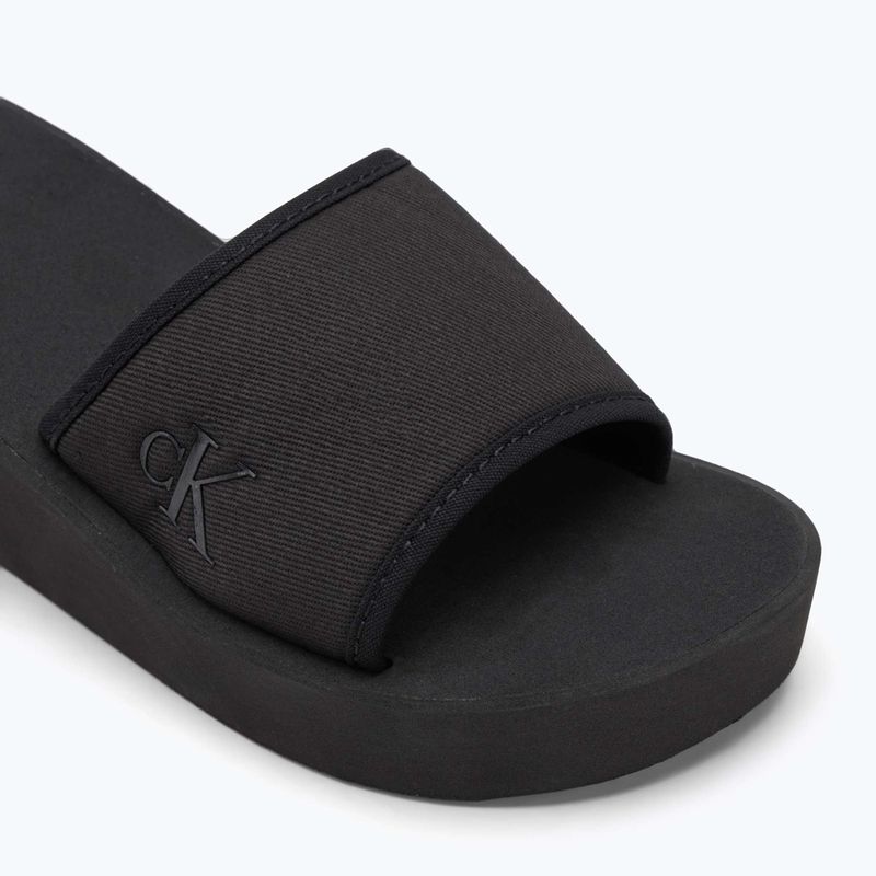Papuci pentru femei Calvin Klein YW0YW01725 Beach Wedge Slide Canvas triple black 7