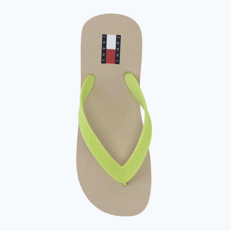 Șlapi pentru femei Tommy Jeans Logo Summer white clay/lime essence 5