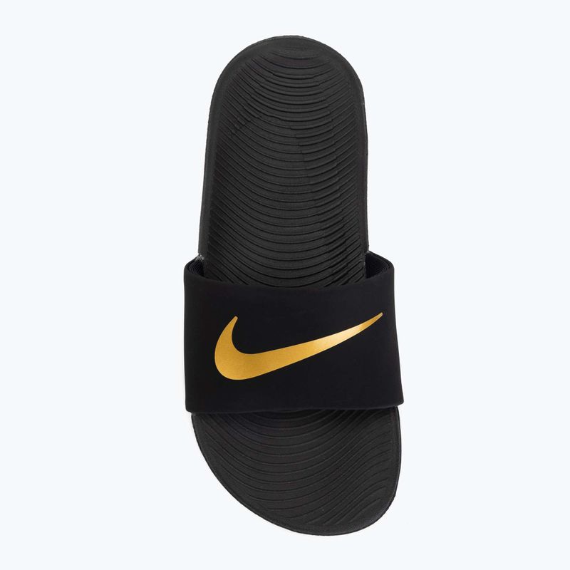 Papuci pentru copii Nike Kawa black/metallic gold 5