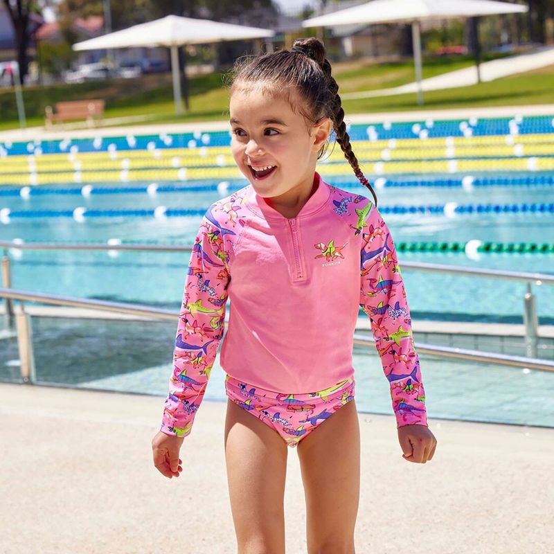 Longsleeve + chiloți de înot pentru copii Funkita Zippy Rashie & Brief learner lane 10