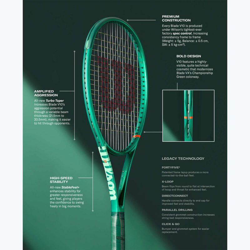 Rachetă de tenis pentru copii Wilson Blade Jr 26 V10 green 13