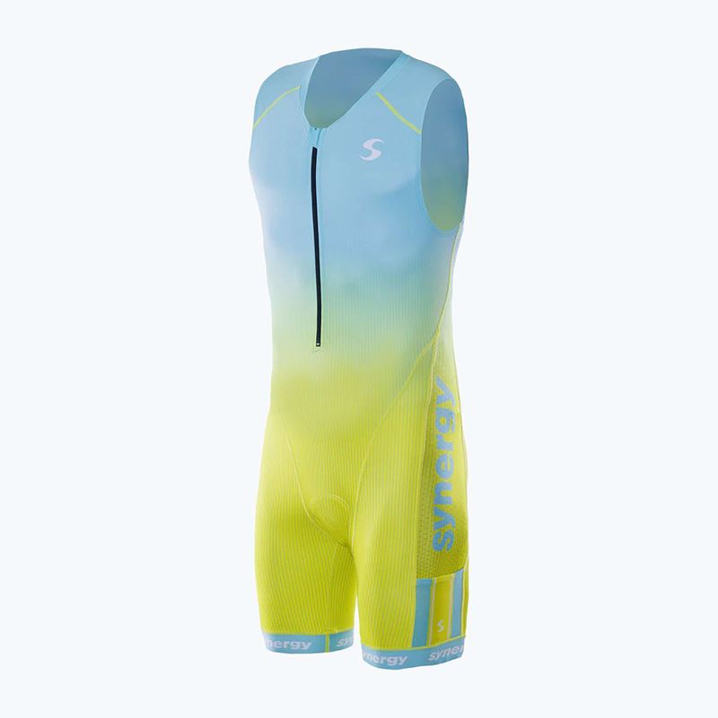 Combinezon de triatlon pentru bărbați Synergy Elite Sleeveless Trisuit mint/yellow