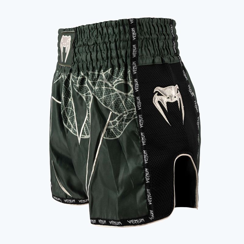 Pantaloni scurți de antrenament pentru bărbați Venum Serpenti Muay Thai khaki/bronze/ivory 3