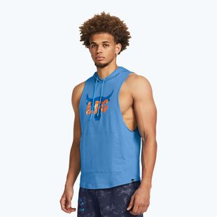 Tricou de antrenament bărbați Under Armour Project Rock LFG Graphic SL Hoodie blue