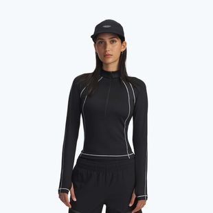 Longsleeve de antrenament pentru femei Under Armour ColdGear Textured 1/2 Zip black/white/metalic silver