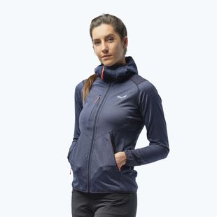 Pulover cu glugă pentru femei Salewa Agner Hybrid PL/DST FZ Hoody albastru marin 00-0000027372