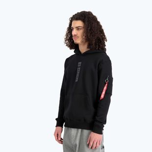 Bluză pentru bărbați Alpha Industries Puff Print Hoodie black