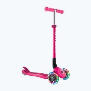 Trotinetă cu trei roți pentru copii Globber Primo Foldable Lights fuchsia