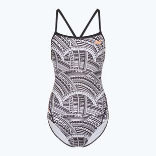 Costum de baie dintr-o singură piesă pentru femei ZONE3 Kona Speed Strap Back imprimeu tribal / negru / alb / portocaliu