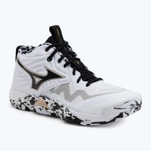 Încălțăminte de volei Mizuno Wave Momentum Elite Mid white/black/gold