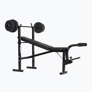 Bancă de antrenament  XTREXO BenchFit Lite cu suport și bară neagră