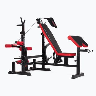 Bancă de antrenament  XTREXO BenchFit Max cu suport și bară neagră