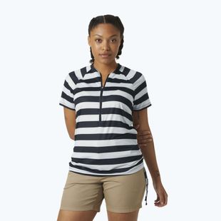 Tricou pentru femei Helly Hansen Siren 1/2 Zip navy stripe
