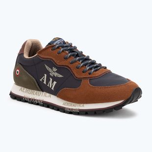 Încălțăminte pentru bărbați Buty Aeronautica Militare 252SC0320UPL00313 blu navy/brown