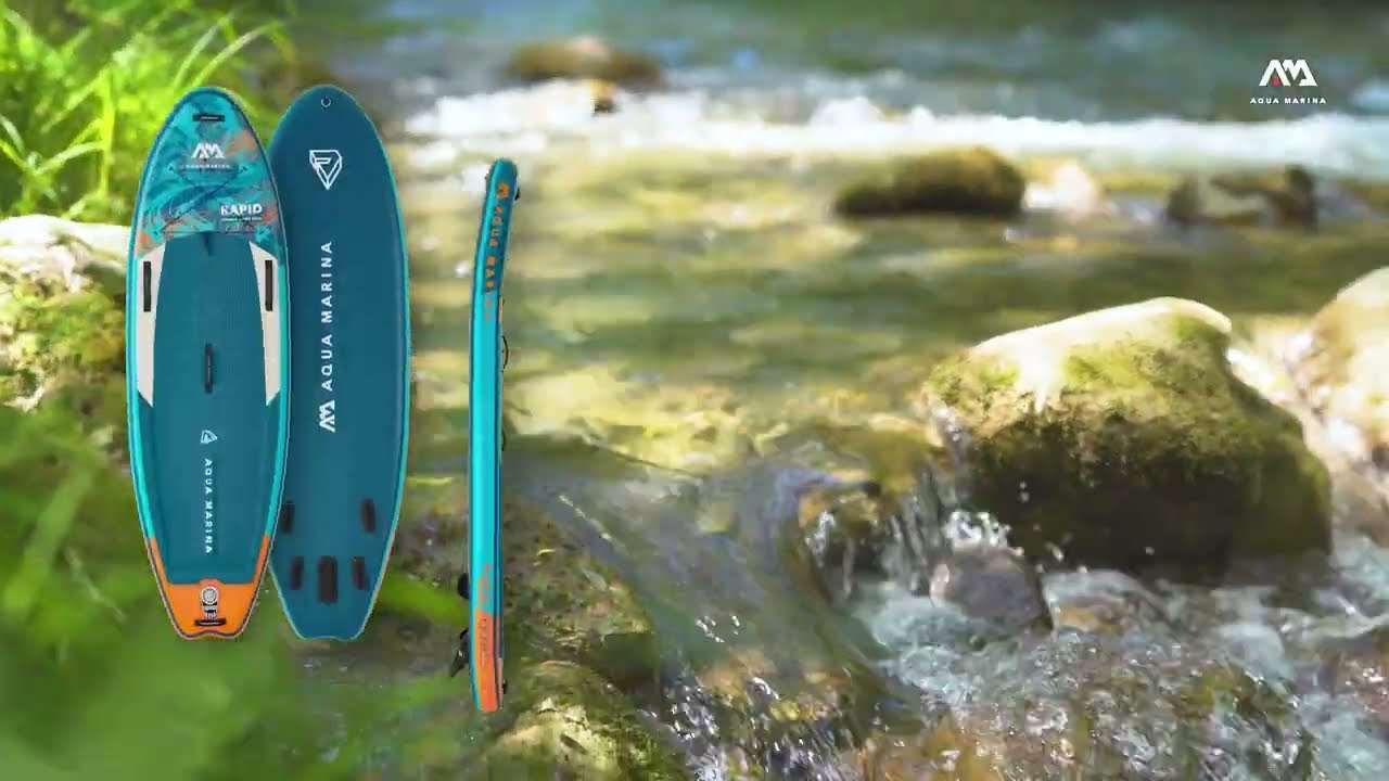 Placă SUP Aqua Marina Rapid - White water iSUP, 2.89m/15cm, cu leash de râu albastră BT-22RP