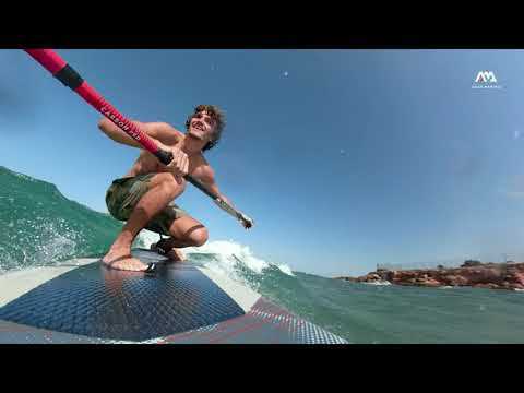 Placă SUP Aqua Marina Wave - Surf iSUP, 2.65m/10cm, cu surf leash albastru-marin BT-22WA